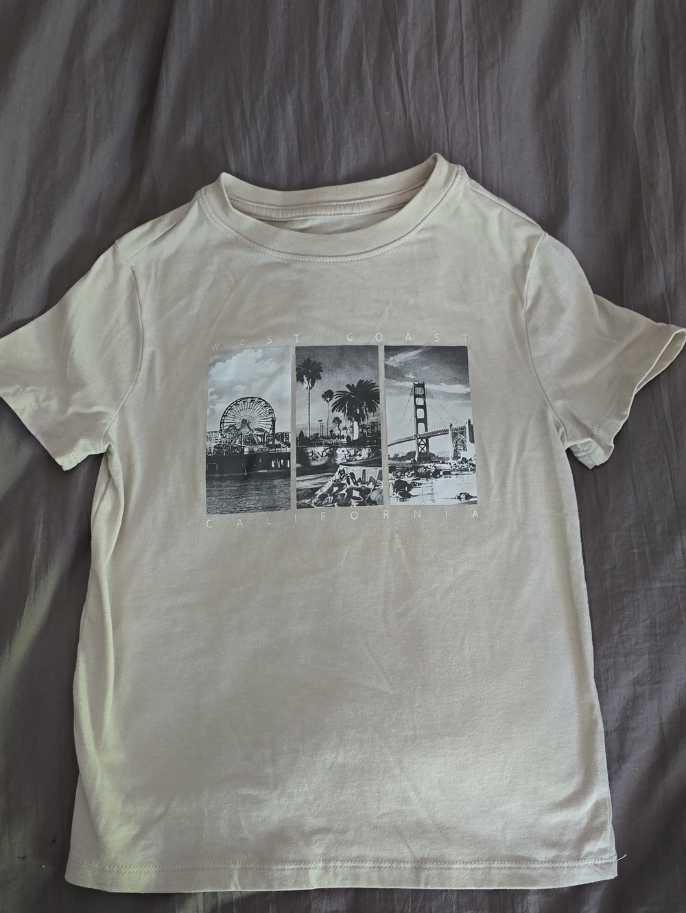 Cat & Jack White Graphic Tee with Black West Coast Panels